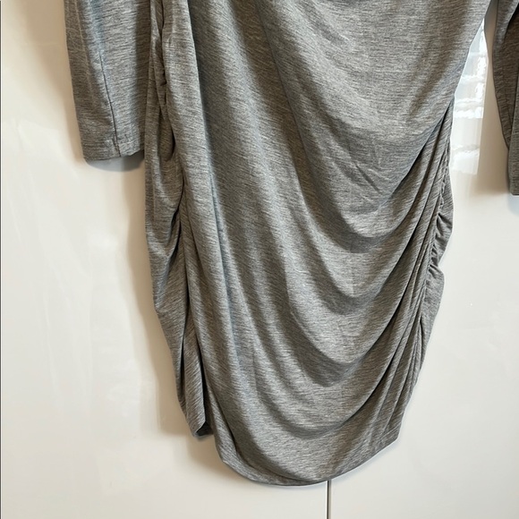 BRIAN BAILEY NWOT Grey Cotton Dress Cut Out Long Sleeve Jersey Fitted, Size XL - Picture 4 of 11